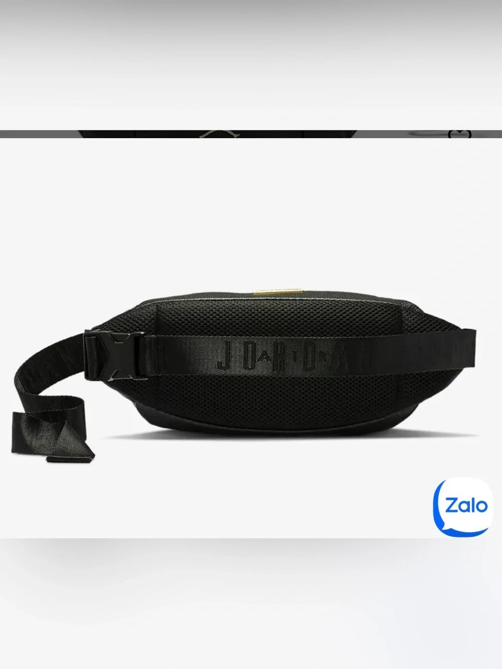 Jordan Black Leatherette Belt Bag with Gold Jumpman Accents